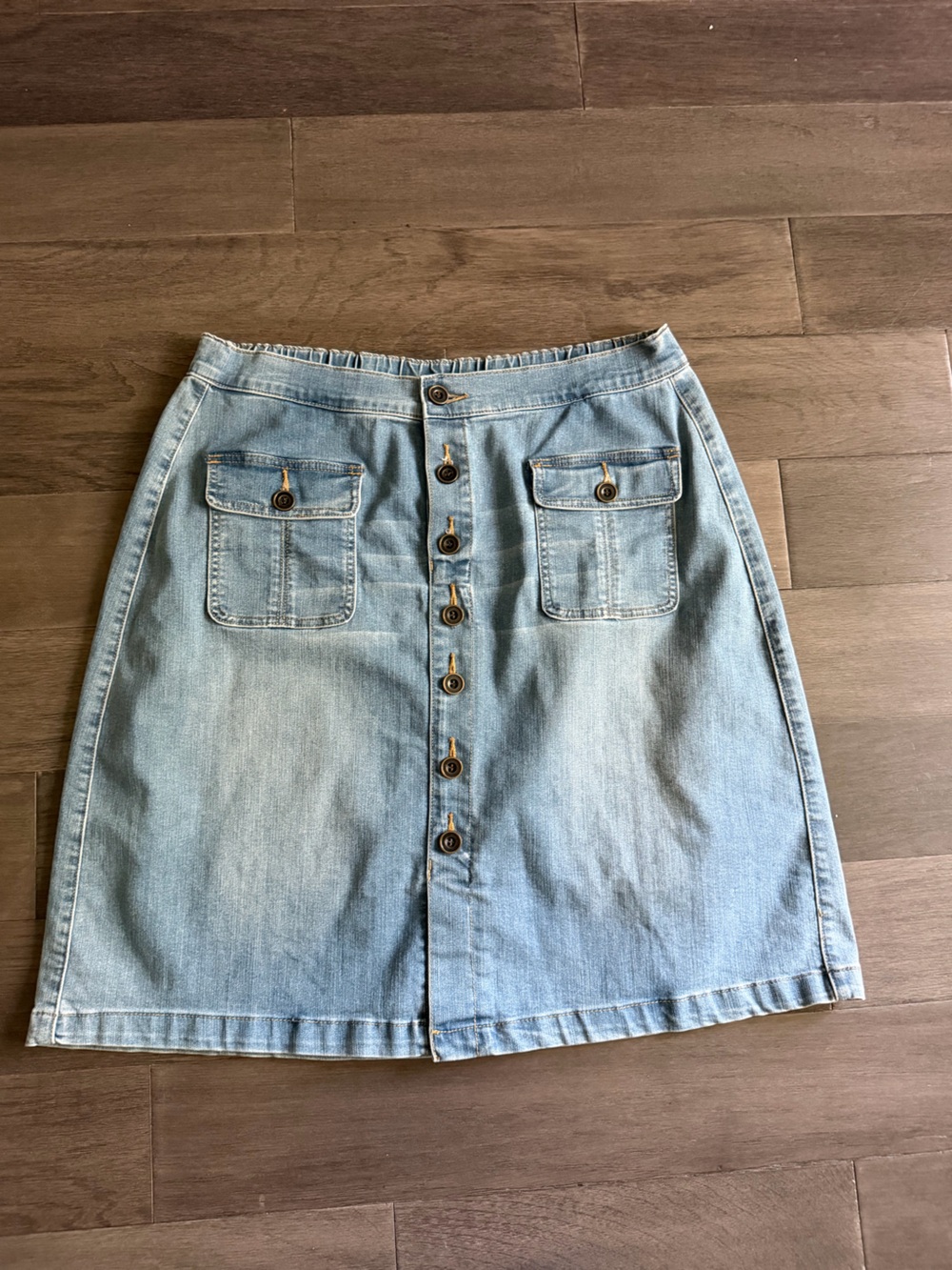 Lane Bryant Light Blue Button-Front Denim Skirt